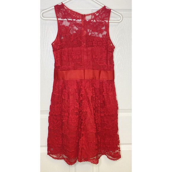 BB Dakota When The Night Comes Floral Red Lace Dress ModCloth Valentines Size 6 - Picture 4 of 9